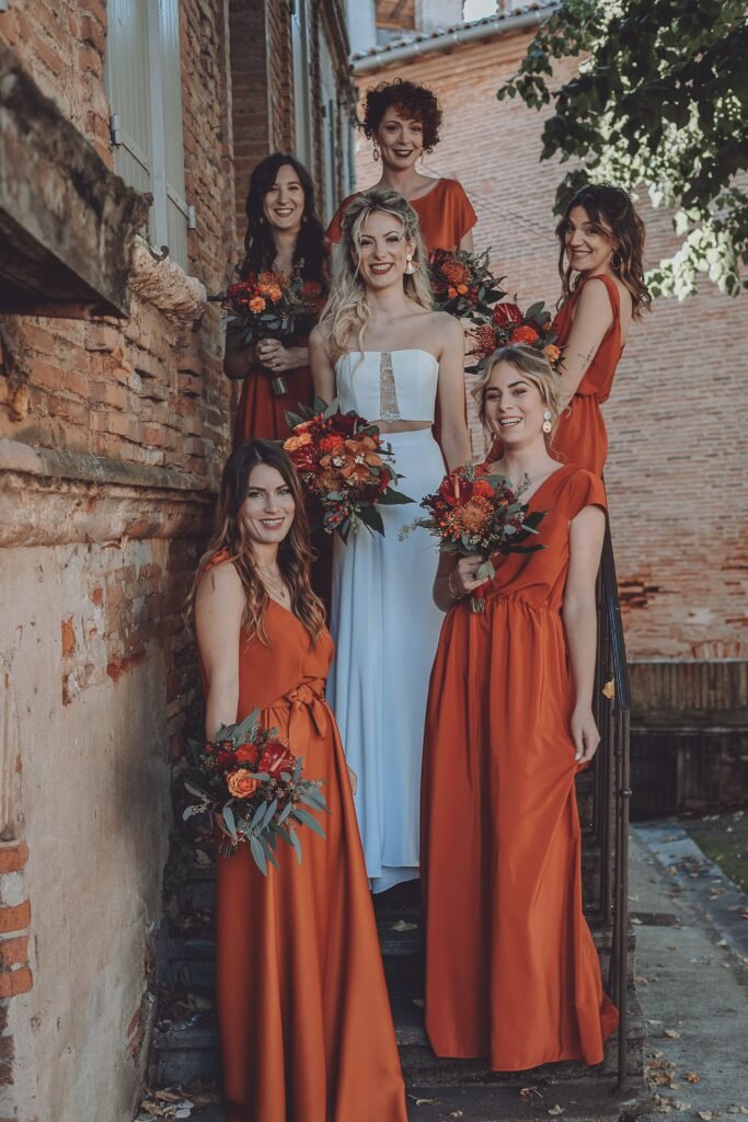 tenues-assorties-mariée-demoiselles-d-honneur-mariage-toulouse